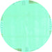 Round Solid Turquoise Modern Rug, abs3002turq