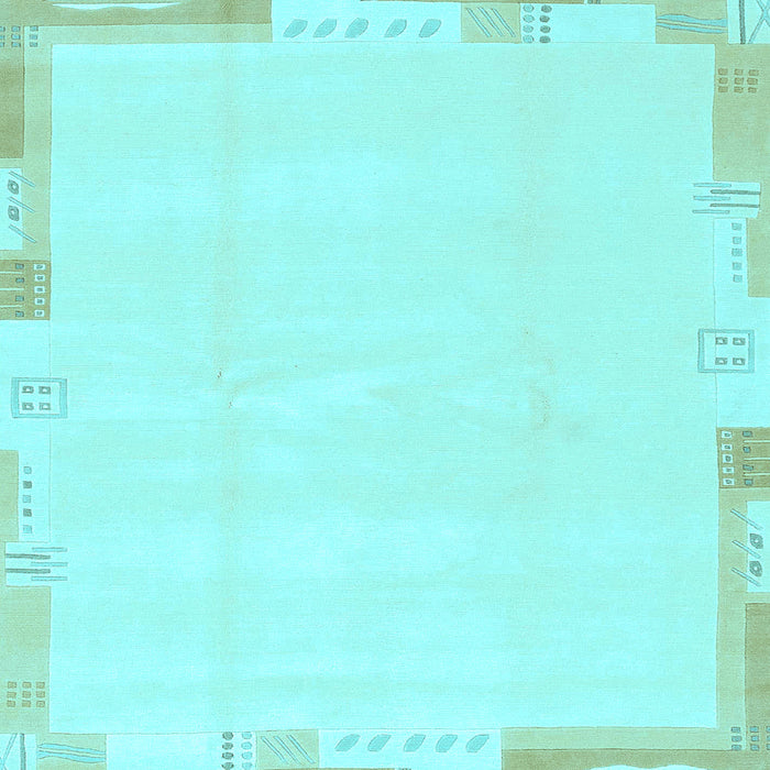 Square Machine Washable Solid Light Blue Modern Rug, wshabs3002lblu