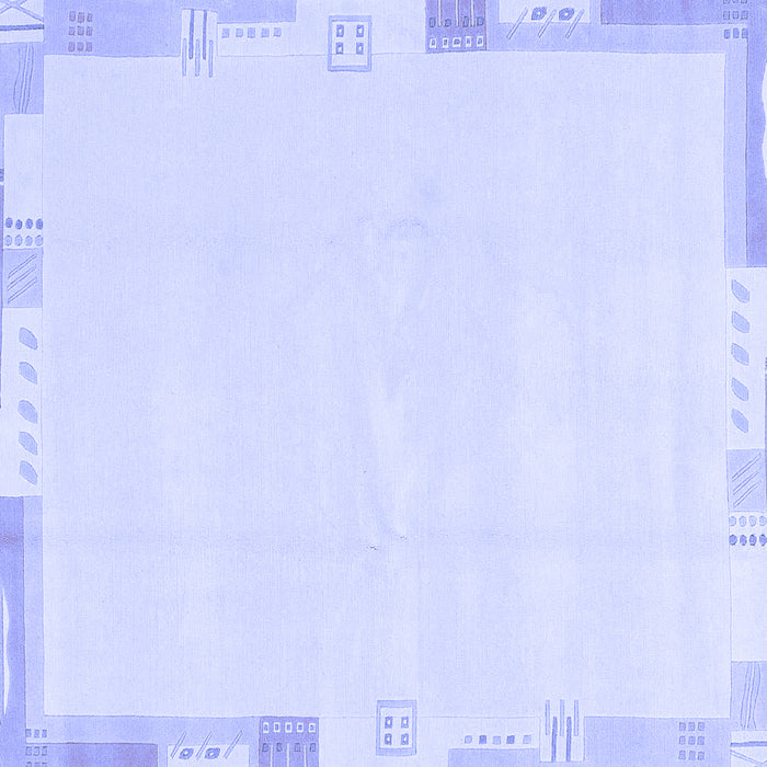 Square Machine Washable Solid Blue Modern Rug, wshabs3002blu