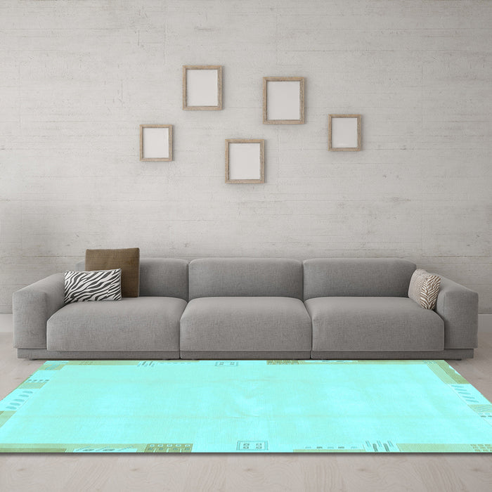 Machine Washable Solid Light Blue Modern Rug in a Living Room, wshabs3002lblu