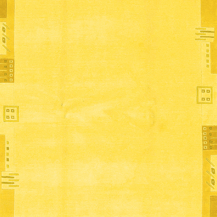 Machine Washable Solid Yellow Modern Rug, wshabs3002yw