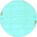 Round Solid Light Blue Modern Rug, abs3002lblu