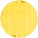 Round Solid Yellow Modern Rug, abs3002yw