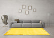 Machine Washable Solid Yellow Modern Rug in a Living Room, wshabs3002yw