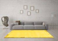 Machine Washable Solid Yellow Modern Rug, wshabs3002yw