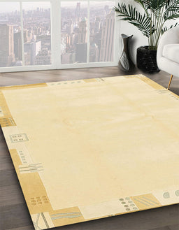 Machine Washable Abstract Sun Yellow Rug in a Family Room, wshabs3002