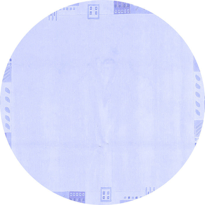 Round Solid Blue Modern Rug, abs3002blu