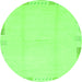 Round Solid Green Modern Rug, abs3003grn