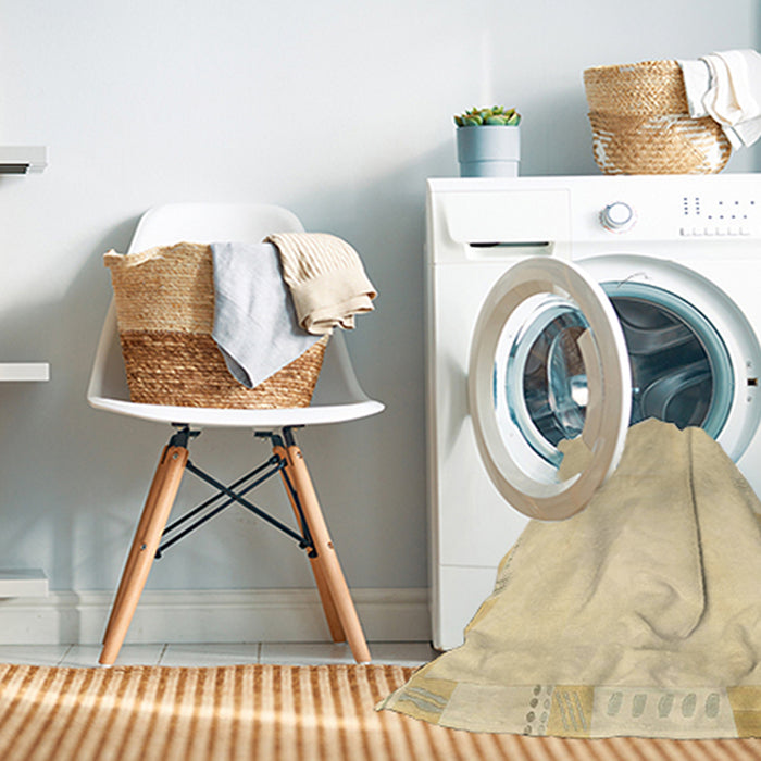 Machine Washable Abstract Sun Yellow Rug in a Washing Machine, wshabs3003