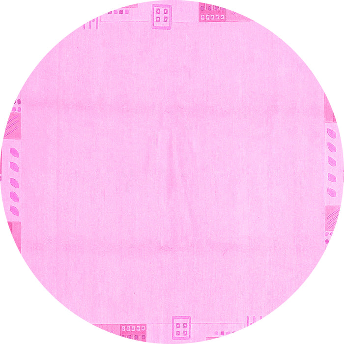 Round Solid Pink Modern Rug, abs3003pnk