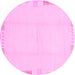 Round Solid Pink Modern Rug, abs3003pnk