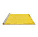 Sideview of Machine Washable Solid Yellow Modern Rug, wshabs3003yw