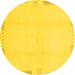 Round Solid Yellow Modern Rug, abs3003yw