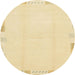 Round Abstract Sun Yellow Solid Rug, abs3003