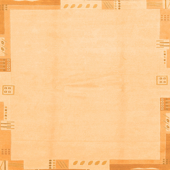 Square Machine Washable Solid Orange Modern Area Rugs, wshabs3003org