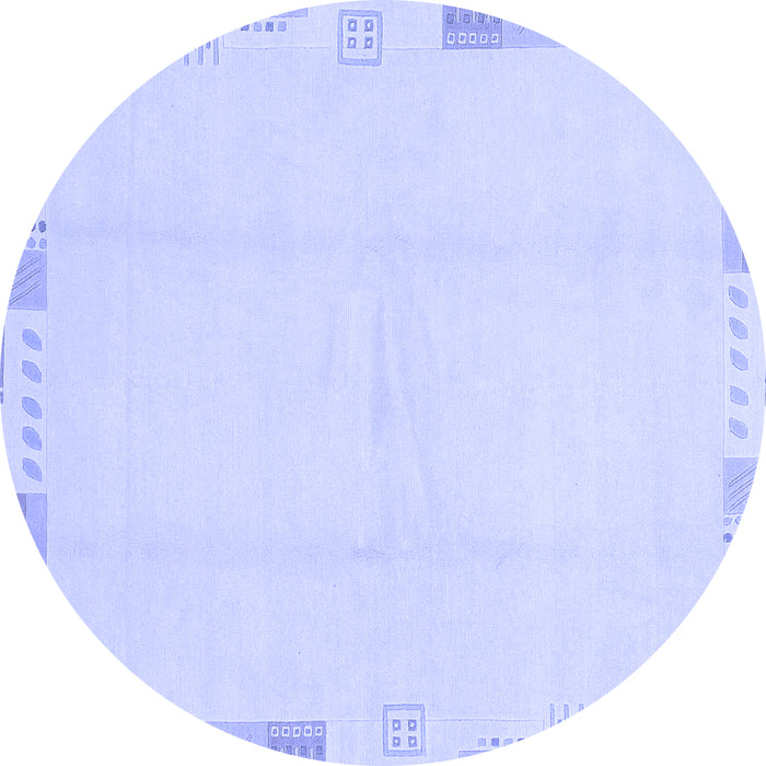Round Solid Blue Modern Rug, abs3003blu