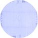 Round Solid Blue Modern Rug, abs3003blu