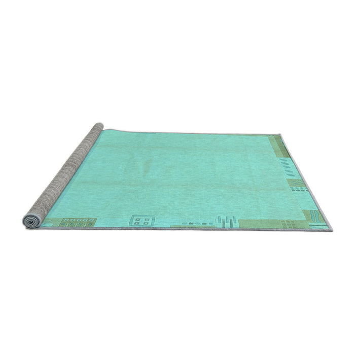 Sideview of Machine Washable Solid Light Blue Modern Rug, wshabs3003lblu