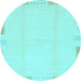 Round Solid Light Blue Modern Rug, abs3003lblu