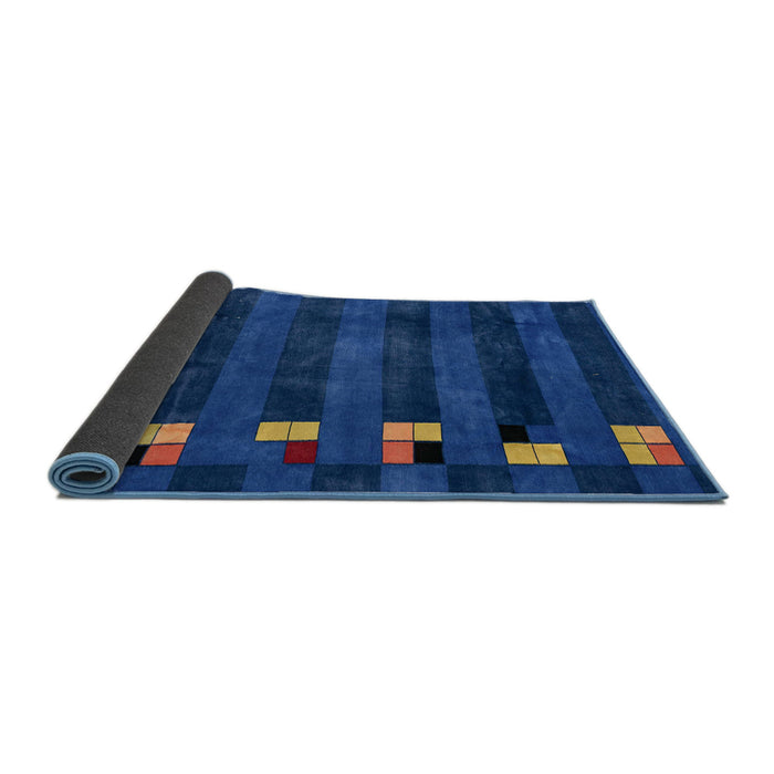 Sideview of Abstract Blue Modern Rug, abs3004