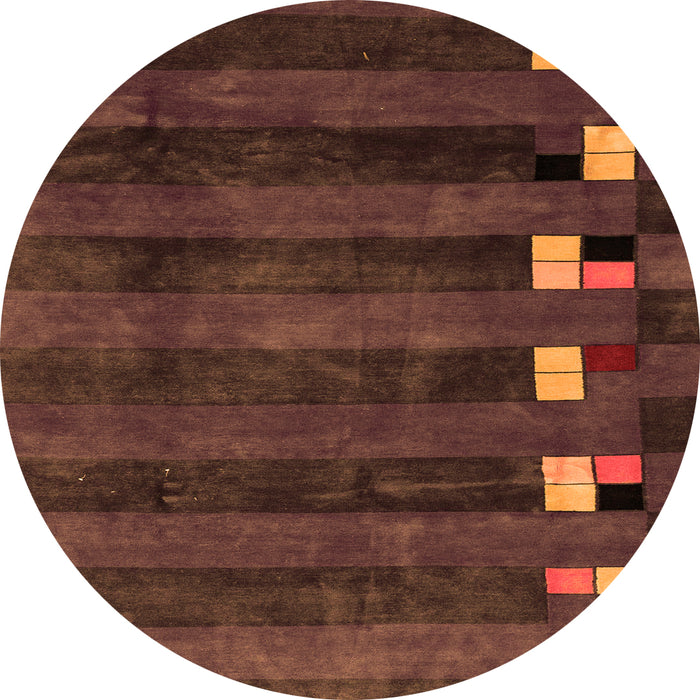 Round Abstract Orange Modern Rug, abs3004org