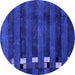 Round Abstract Blue Modern Rug, abs3004blu