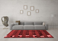 Machine Washable Abstract Red Modern Rug, wshabs3004red