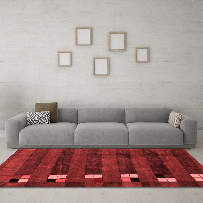 Modern Red Washable Rugs