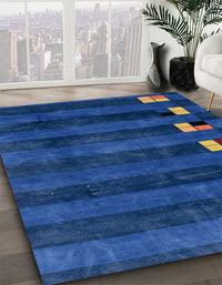 Abstract Blue Modern Rug, abs3004