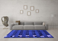 Machine Washable Abstract Blue Modern Rug, wshabs3004blu