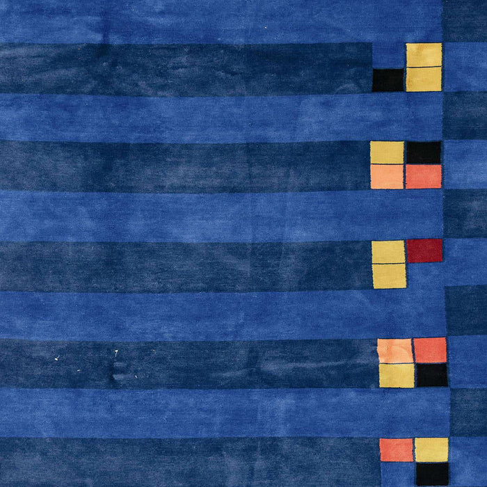 Machine Washable Abstract Blueberry Blue Rug, wshabs3004