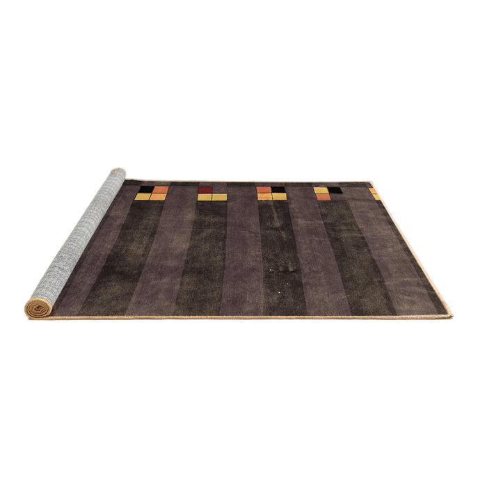 Sideview of Machine Washable Abstract Brown Modern Rug, wshabs3004brn