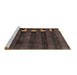 Sideview of Machine Washable Abstract Brown Modern Rug, wshabs3004brn