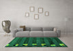 Machine Washable Abstract Green Modern Area Rugs in a Living Room,, wshabs3004grn