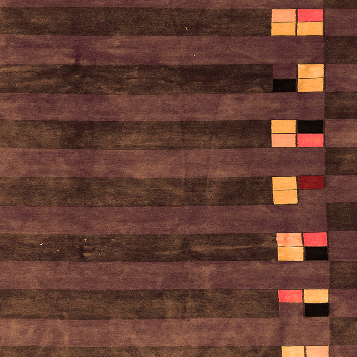 Square Machine Washable Abstract Orange Modern Area Rugs, wshabs3004org