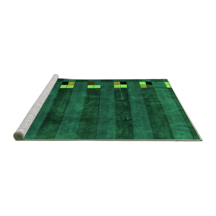 Sideview of Machine Washable Abstract Green Modern Area Rugs, wshabs3004grn