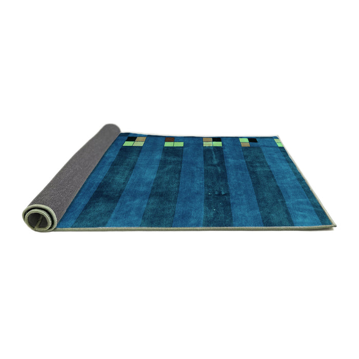 Sideview of Abstract Turquoise Modern Rug, abs3004turq