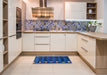 Abstract Blue Modern Rug in a Kitchen, abs3004