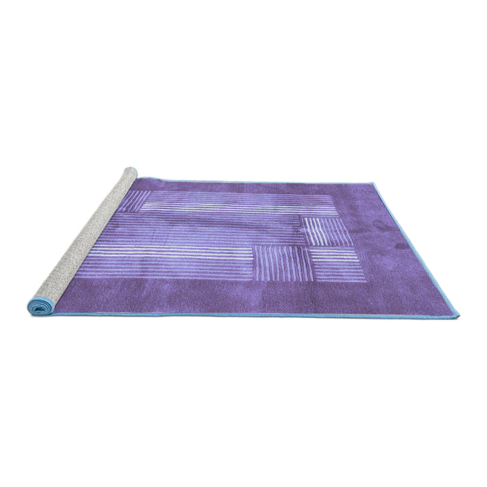 Sideview of Machine Washable Abstract Blue Modern Rug, wshabs3005blu