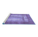 Sideview of Machine Washable Abstract Blue Modern Rug, wshabs3005blu