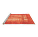 Sideview of Machine Washable Abstract Orange Modern Area Rugs, wshabs3005org