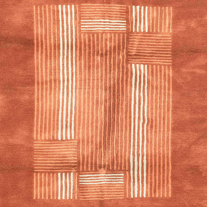 Machine Washable Abstract Orange Red Rug, wshabs3005