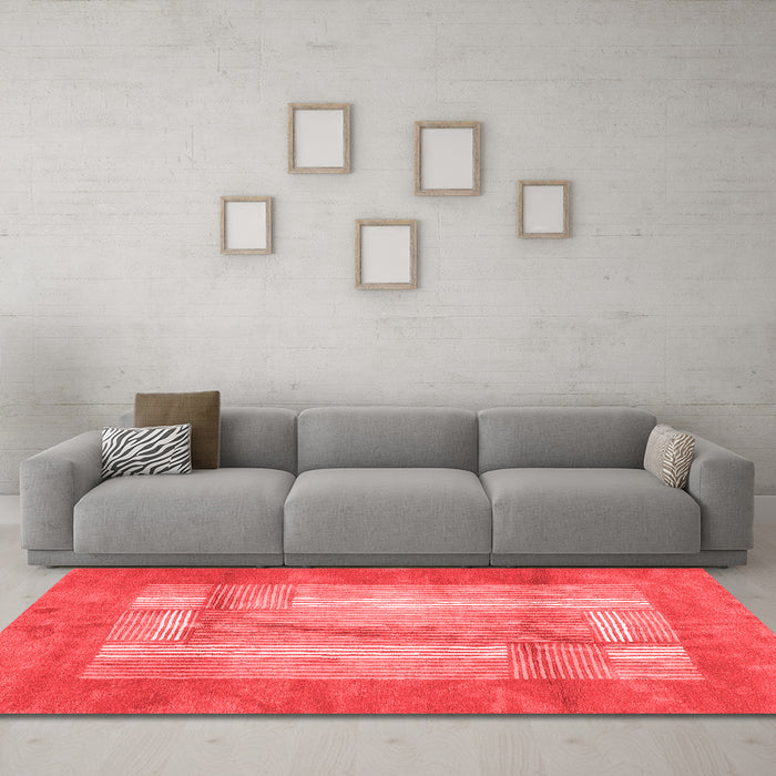 Modern Red Washable Rugs