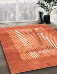 Abstract Orange Red Modern Rug, abs3005