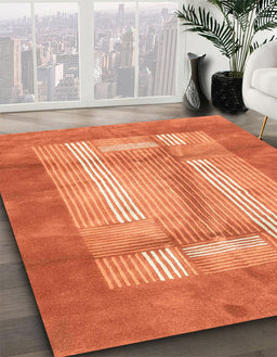 Abstract Orange Red Modern Rug in Family Room, abs3005