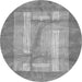 Round Machine Washable Abstract Gray Modern Rug, wshabs3005gry