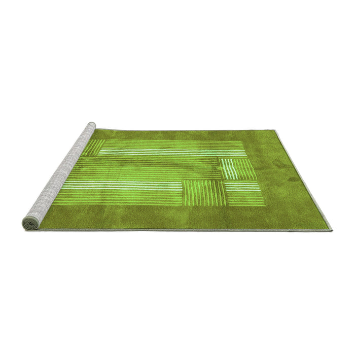 Sideview of Machine Washable Abstract Green Modern Area Rugs, wshabs3005grn