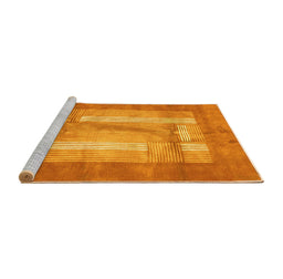 Sideview of Machine Washable Abstract Yellow Modern Rug, wshabs3005yw