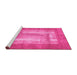 Sideview of Machine Washable Abstract Pink Modern Rug, wshabs3005pnk