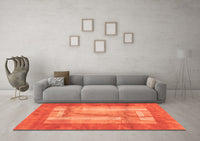 Machine Washable Abstract Orange Modern Rug, wshabs3005org